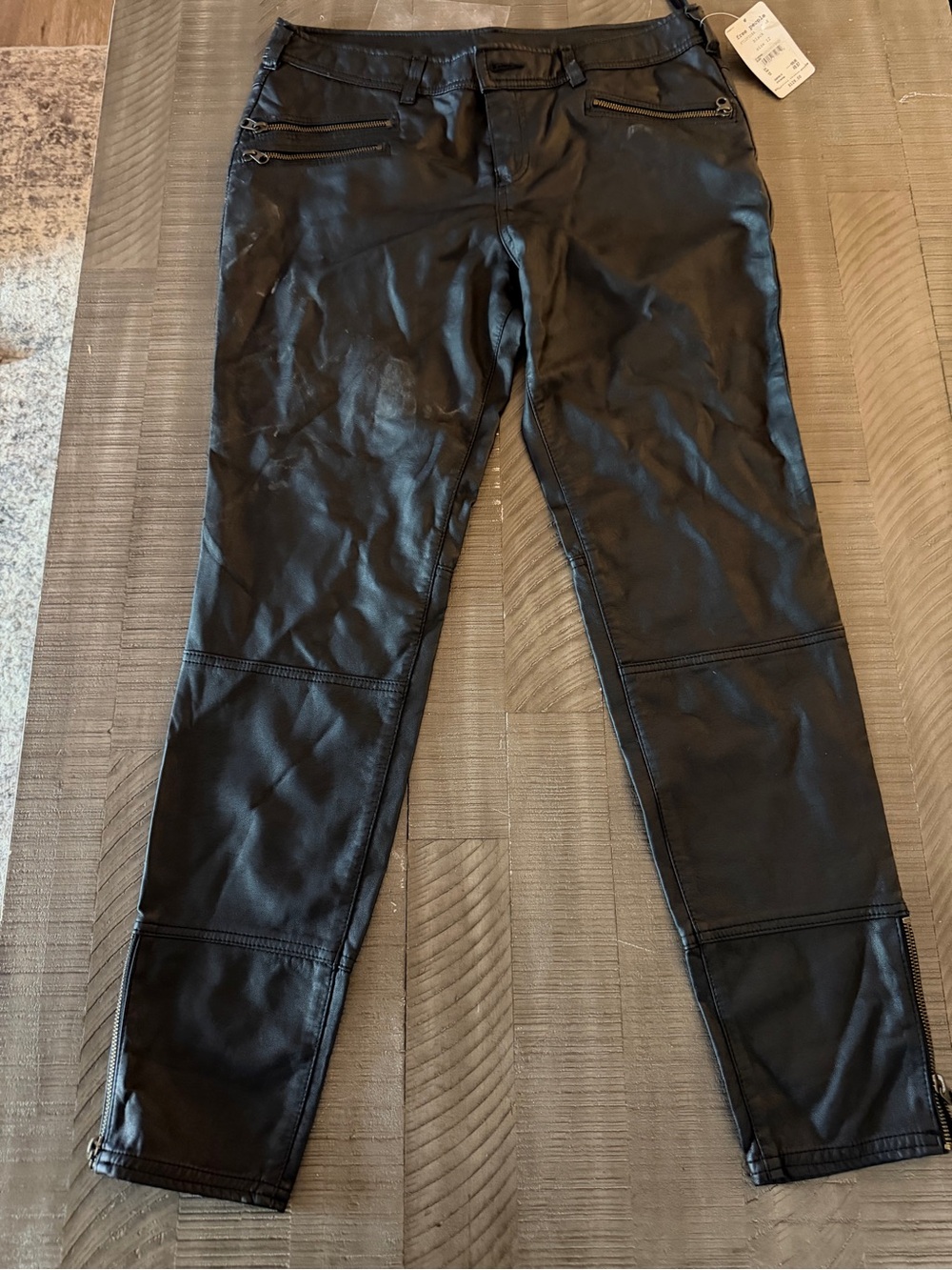 Free People Black Skinny Faux Leather Jeans